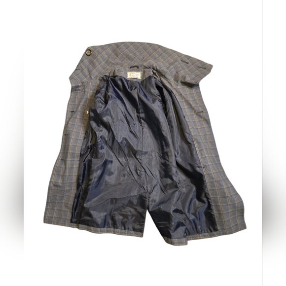 Tweed Cotton Lined Corpcore Preppy Spring Academia Trench Coat Jacket Size M - Picture 3 of 9